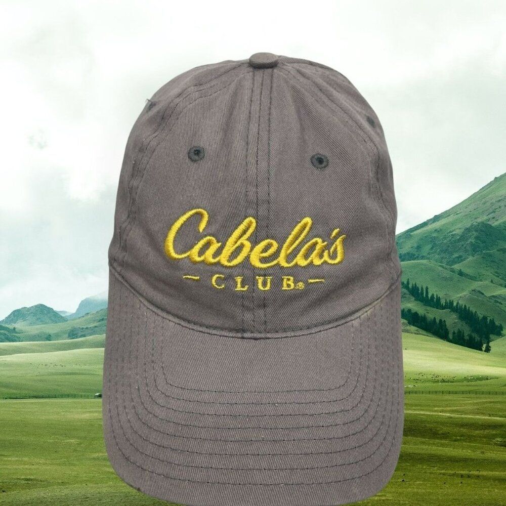 Cabela's Club Ball Cap Unisex OS Grey Good Embroidered Strapback Hat